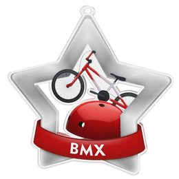 Medalla Mini Estrella de Acrílico Plata para BMX