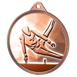 Silueta de Gimnasta Medalla de Bronce Clásica Textura Impresión 3D