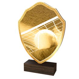 Trofeo Arden de Madera Real con Escudo de Tenis Clásico