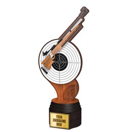 Trofeo de Madera Frontier Tiro con Rifle a Full Color