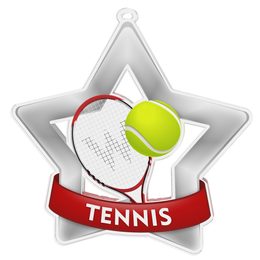 Medalla Mini Estrella de Acrílico Plata para Tenis