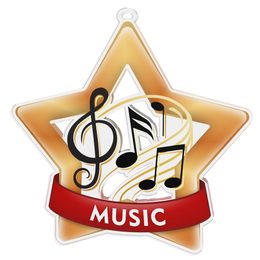 Medalla Mini Estrella de Acrílico Bronce para Música