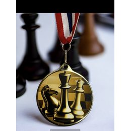 Medalla Barnet Clásica con Textura e Impresión 3D MaxMedal para Ajedrez