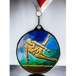 Medalla de Gimnasia Barnet para Niños - Textura de Color 3D MaxMedal