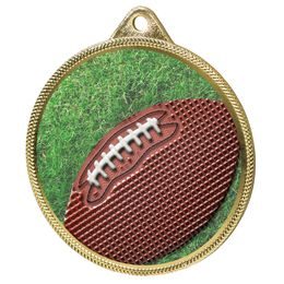 Medalla de Oro con Textura de Fútbol Americano en Impresión 3D