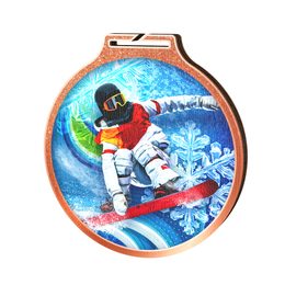 Medalla Habitat de Madera Ecológica para Snowboard Bronce