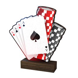 Trofeo de Madera Sierra Poker Aces