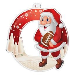 Medalla de Fútbol Navideña de Papá Noel con Nieve