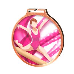 Medalla Habitat de Madera Ecológica para Gimnasia Femenina Bronce