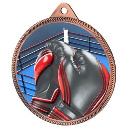 Medalla de Boxeo con Textura de Color 3D en Bronce