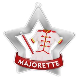 Medalla Mini Estrella de Acrílico Plata para Majorette