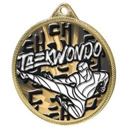 Medalla Clásica de Taekwondo con Impresión 3D en Oro