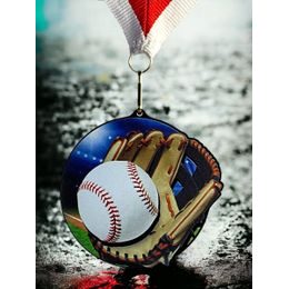 Medalla de béisbol Rincon en acrílico negro