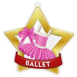 Medalla Mini Estrella de Acrílico Oro para Ballet