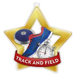 Medalla Mini Estrella de Acrílico Oro para Atletismo