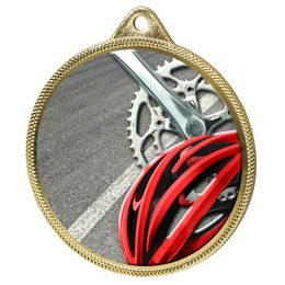 Medalla de Ciclismo con Textura de Color e Impresión 3D en Oro
