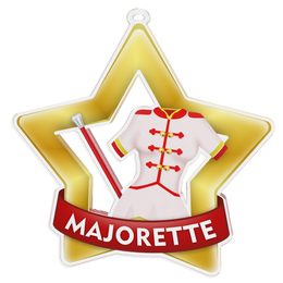 Medalla Mini Estrella de Acrílico Oro para Majorette