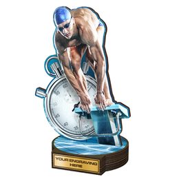 Trofeo Grove de Madera Real para Nadador