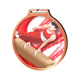 Medalla Habitat de Madera Ecológica para Gimnasia Masculina Bronce