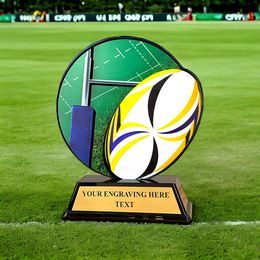 Trofeo Roswell en Acrílico Negro para Rugby