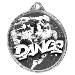 Medalla Clásica de Danza Callejera con Textura 3D en Plata