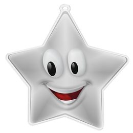 Medalla Mini Estrella de Acrílico Plata de Happy Face