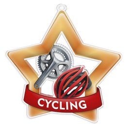 Medalla Mini Estrella de Acrílico Bronce para Ciclismo