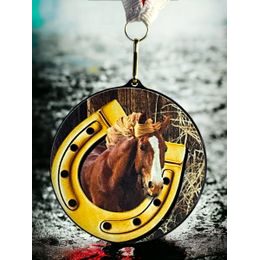 Medalla de Cabeza de Caballo en Acrílico Negro Rincon