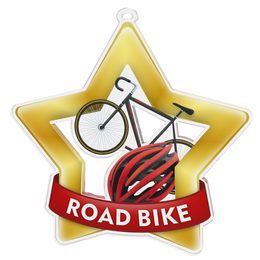 Medalla Mini Estrella de Acrílico Oro para Ciclismo de Montaña
