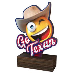 Trofeo de Madera Auténtica Café Go Texan