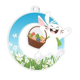 Medalla de Conejo de Pascua con Diseño Floral