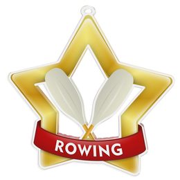 Medalla Mini Estrella de Acrílico Oro para Remo