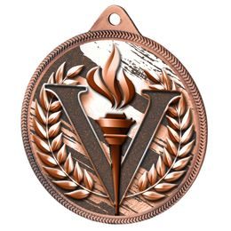 Medalla Clásica VictoriaTextura 3D Impresión en Bronce