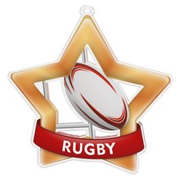 Medalla Mini Estrella de Acrílico Bronce para Rugby
