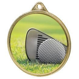 Medalla de Golf Color Textura Impresión 3D Oro