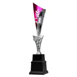 Trofeo Conifer Plata y Rosa con doble base
