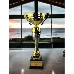 Copa de Lujo con Rayas Doradas y Plateadas