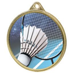 Medalla de Bádminton con Textura de Color Impresión 3D Dorada