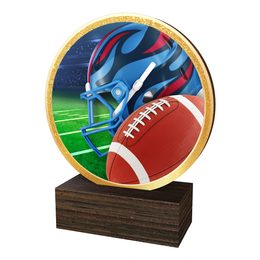 Trofeo de Casco de Fútbol Americano de Madera Real