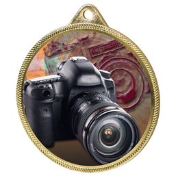 Medalla de Fotografía con Textura de Color 3D en Oro