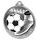 Medalla de Plata con Impresión 3D de Bota y Balón de Fútbol Textura Clásica