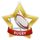 Medalla Mini Estrella de Acrílico Oro para Rugby