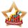 Medalla Mini Estrella de Acrílico Bronce para Economía