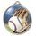 Medalla de Béisbol con Textura de Color 3D en Plata