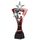 Trofeo Triple Estrella de Fútbol en Rojo y Plateado