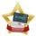 Medalla Mini Estrella de Acrílico Oro para Tecnologías de la Información