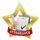 Medalla Mini Estrella de Acrílico Oro para Asistencia