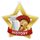 Medalla Mini Estrella de Acrílico Oro para Historia