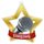 Medalla Mini Estrella de Acrílico Oro para Canto