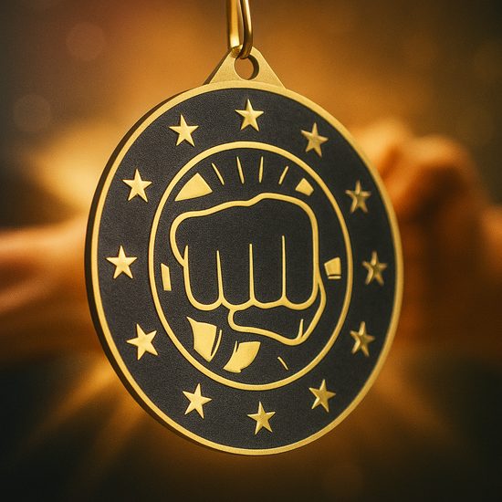 Medalla de Acero Inoxidable Valor de Artes Marciales